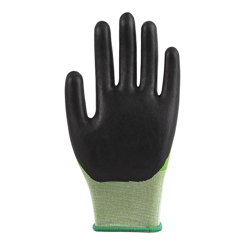 Luvas de látex de nylon verdes com espuma ultrafina de 21 calibres