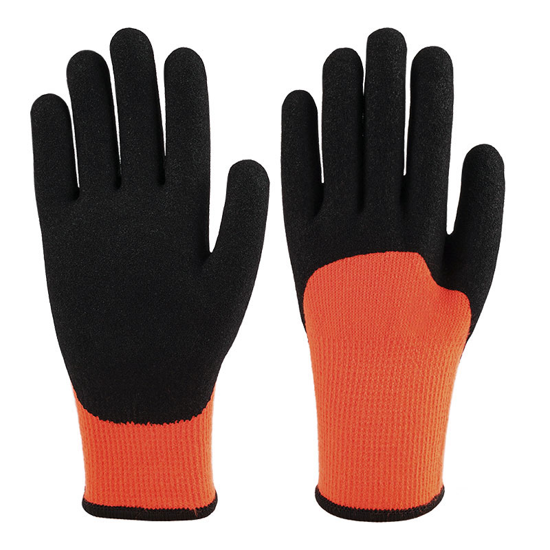 Luvas de calibre 10 Terry Nitrile 3/4 mergulhadas em vermelho laranja fosco