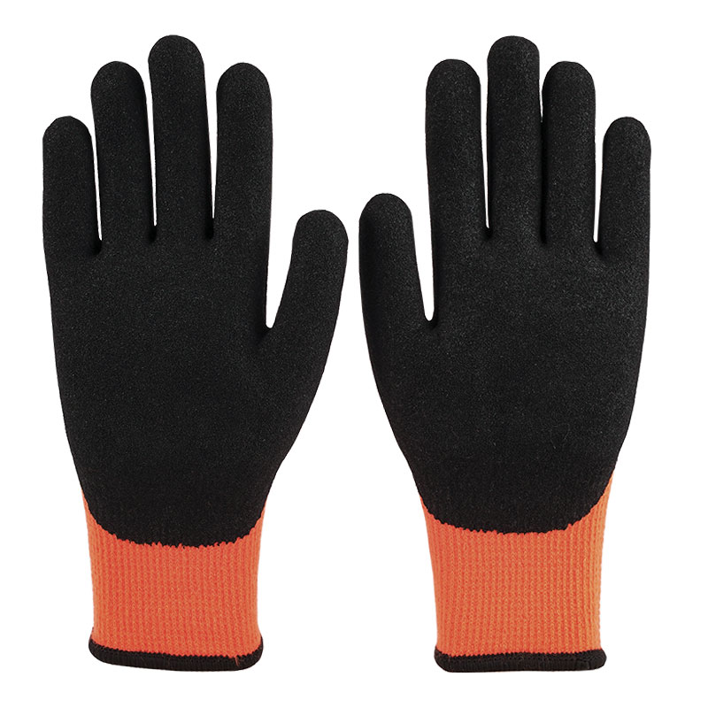 Luvas de calibre 10 Terry Nitrile 3/4 mergulhadas em vermelho laranja fosco