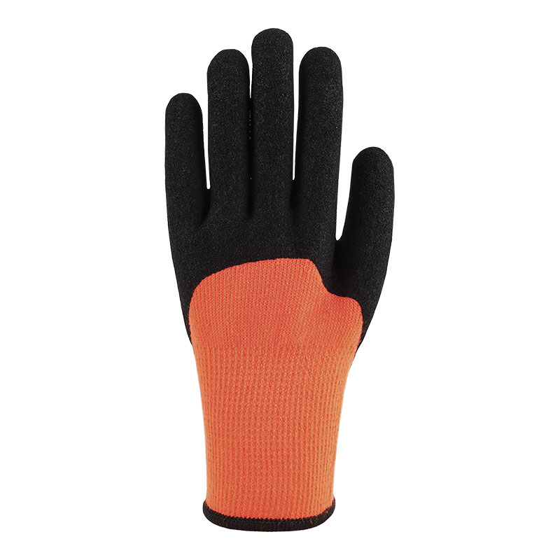 Luvas de calibre 10 Terry Nitrile 3/4 mergulhadas em vermelho laranja fosco