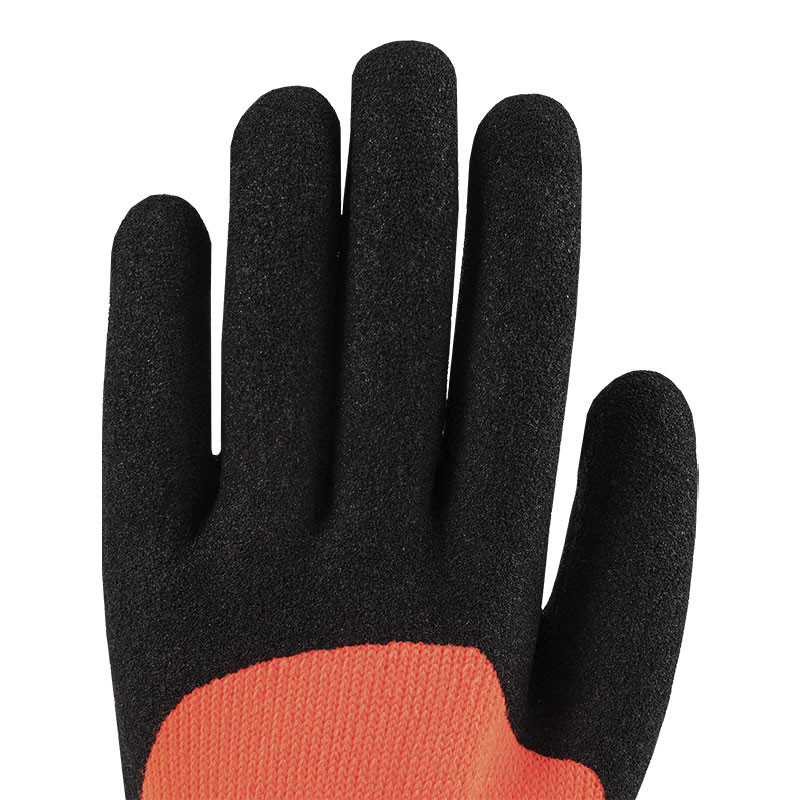 Luvas de calibre 10 Terry Nitrile 3/4 mergulhadas em vermelho laranja fosco